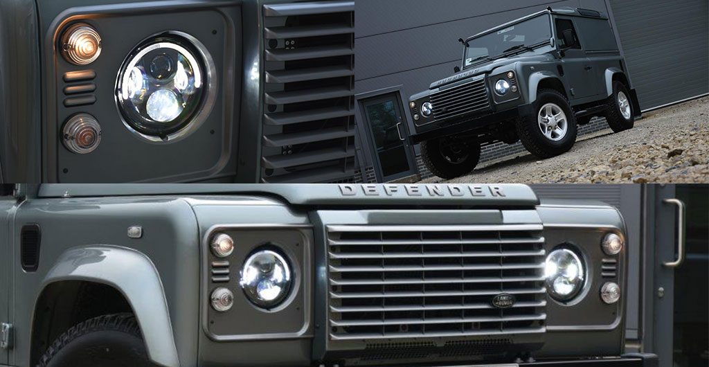 Predator Land Rover Defender 90/110 Black LED Headlights - RHD