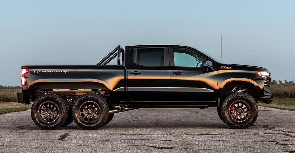 Hennessey Goliath 6x6 pickup view from the side