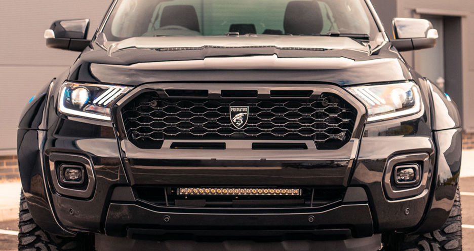 Front styling grilles for pickup trucks