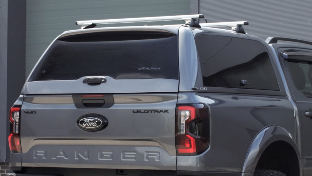 Alpha CMX Commercial Canopy with Lift-Up Glass Doors for 2023 Ford Ranger