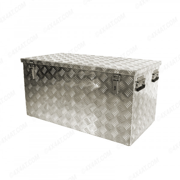 Aluminium Chequer Plate Tool Box - L72cm x W52cm x H64.5cm