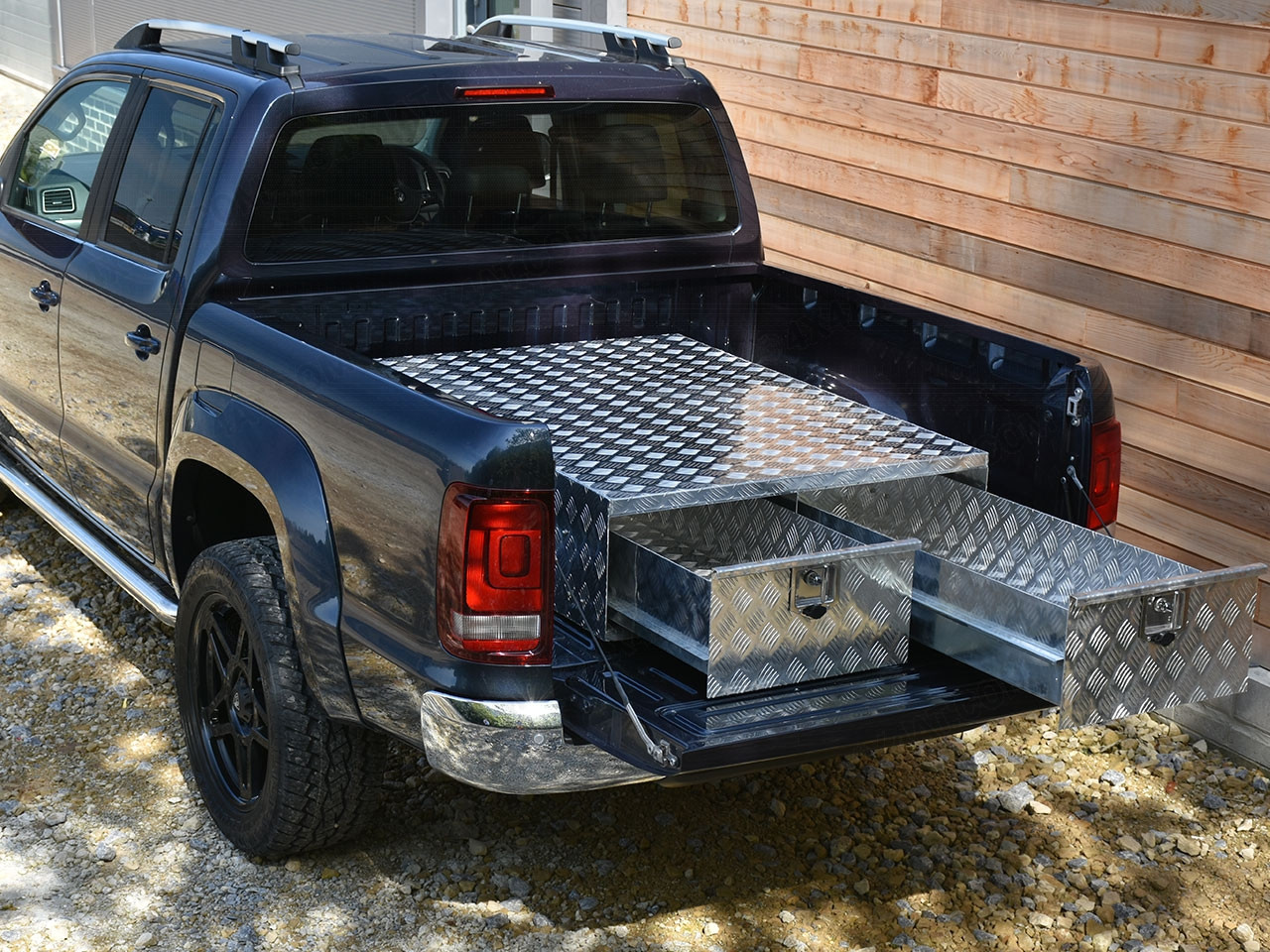 Pickup Twin Drawer System, Truck Bed Storage Drawers, Aluminium 4x4AT