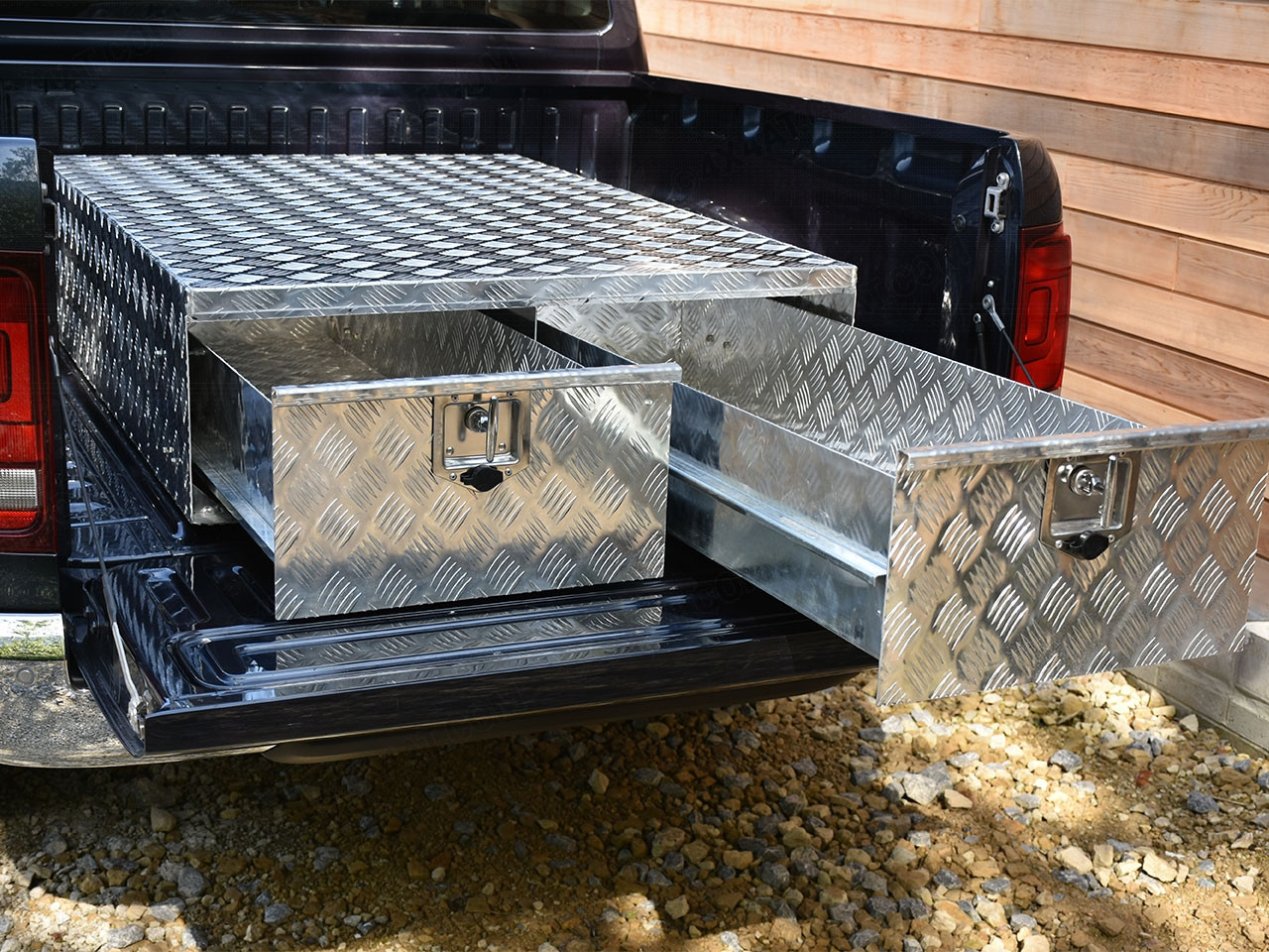 Pickup Twin Drawer System, Truck Bed Storage Drawers, Aluminium 4x4AT