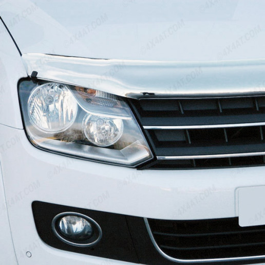 Close-up view of the VW Amarok 2011-2020 Chrome Bonnet Protector