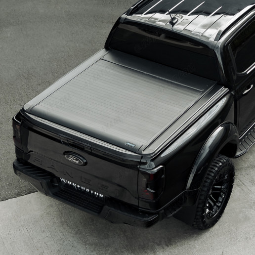 Toyota Hilux 2016 Onwards Black Electric Roll Top Tonneau Cover