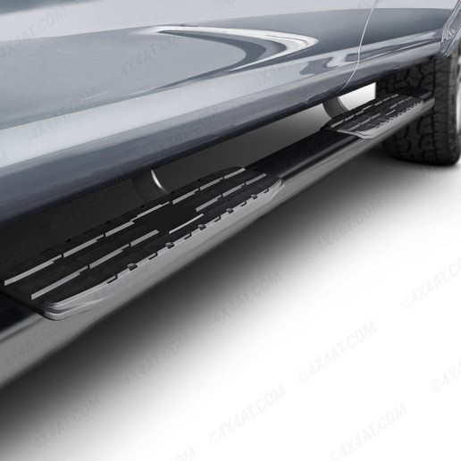 Black Oval Side Bar with Steps for VW Amarok 2023-