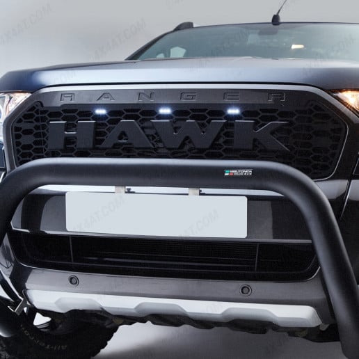 Ford Ranger Raptor Style grill with Hawk logo and white LED's