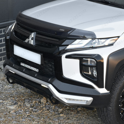 Close-up view of the Mitsubishi L200 Series 6 2019- 2021 Predator Bumper Mask with DRLs