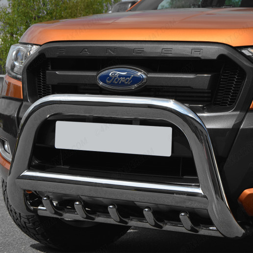 Ford Ranger 2012-2019 90mm Stainless Steel A-Bar with Axle Bars