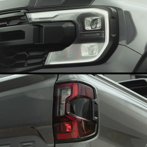 Ford Ranger Raptor 2023- Headlight Covers and Tail Light Covers in Gloss or Matt Black