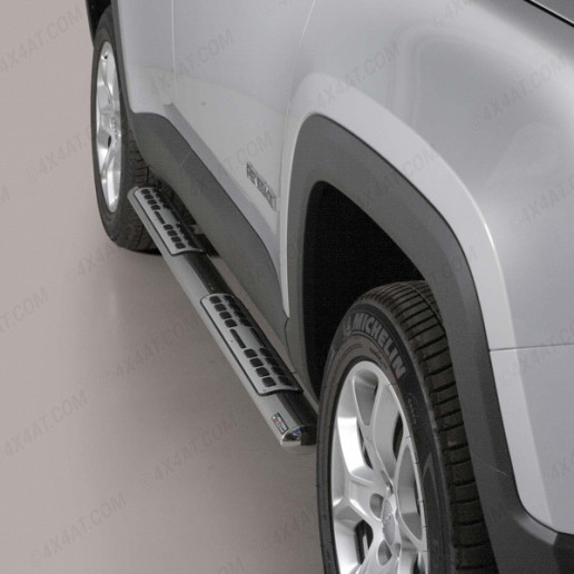 Jeep Renegade 2015- Stainless Steel Side Bars with Alloy Treads