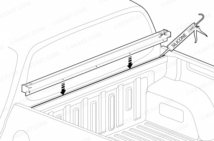 Black Metal Front Profile Section for Mountain Top Roller Shutter l200 2015 onwards