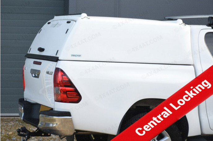 Hilux 2016 Onwards ProTop Canopy Tradesman In 040 White With Solid Rear Door and Central Locking