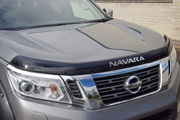 Nissan Navara NP300 Dark Smoke Bonnet Protector with Navara Logo