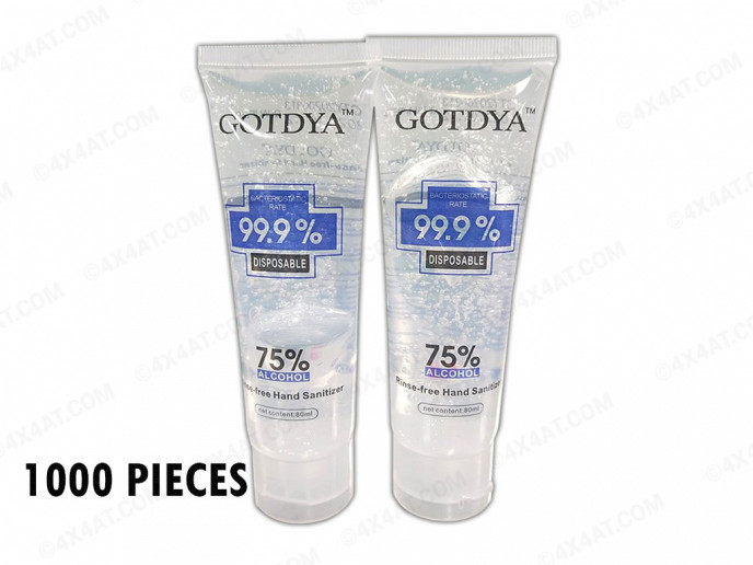 HAND GEL 80ML 75% ALCOHOL CONTENT UK SUPPLIER 4X4AT (1000 PACK)