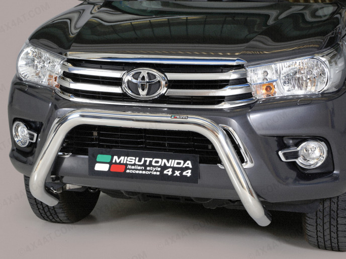 76mm Stainless Steel A-Frame Front Bar For Toyota Hilux 16 On