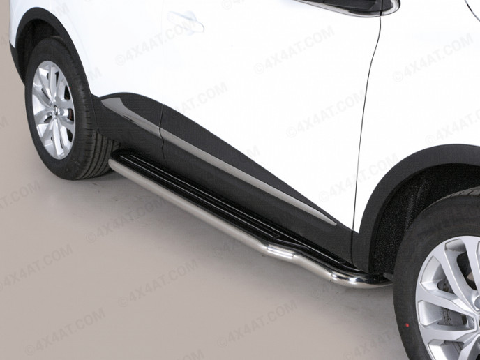50mm Stainless Steel Side Bars With Step For The Renault Kadjar 2015 Onwards