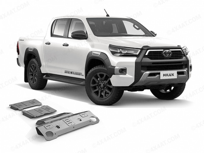 Toyota Hilux 2021 Onwards Alloy Underbody Skid Plates / Protection Kit