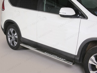 Honda CR-V 2012-2016 Stainless Steel Side Bars with Alloy Treads