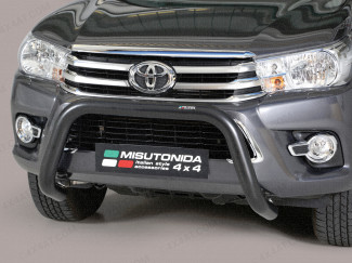 Black 76mm A-Frame Front Bar For Toyota Hilux 16 On