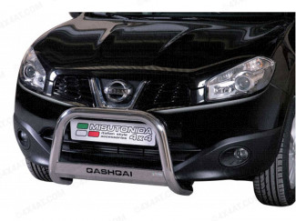 Nissan Qashqai Mk2 2010 To 2014 A-Frame Bull Bar Mach 2.5 Inch Eu Approved With Logo