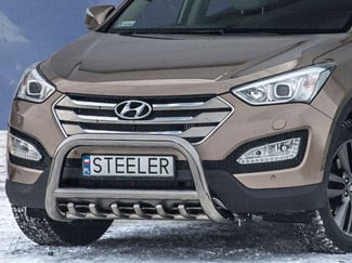 Hyundai Santa-FE 12 On 70mm Nudge Bar Stainless Steel