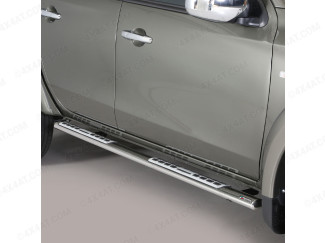 Fiat Fullback Stainless Steel Side Bars with Alloy Treads