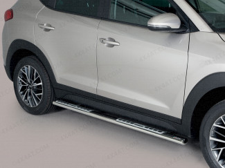Hyundai Tuscon 2018 Onwards Oval Stainless Steel Side Bars With Step Moulds