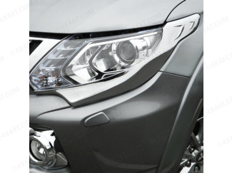 Chrome head light garnish for the Mitsubishi L200