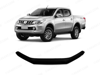 Dark smoke bonnet bug shield fitted to a Mitsubishi L200