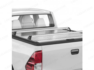 Mercedes X-Class chequer plate tonneau with cross bars fitted