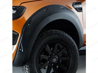 Isuzu D-Max Double Cab 2012 On Wheel Arch Kit In Matte Black With Small Rivets