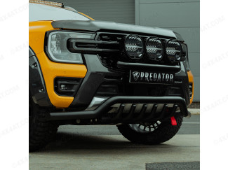 Ford Ranger 2019 Spoiler Bar - Front Bar - 70mm Stainless Steel - Black Powder Coated With Axle Bars