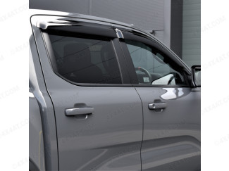 Ford Ranger Double Cab 2023- Dark Smoked Wind Deflectors - set of 4