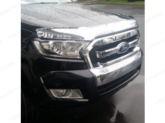 Ford Ranger 2016 Onwards Bonnet Guard Chrome Finish
