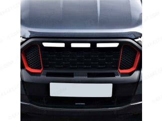 Matte black Grille with red accents for Ford Ranger 2019 On