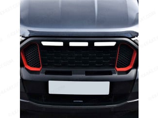 Matte black Grille with red accents for Ford Ranger 2019-2022