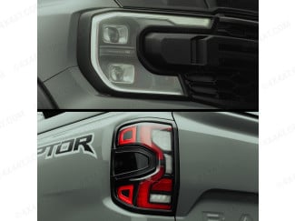 Ford Ranger 2023- Predator Light Garnish Trims -  Full Set in Gloss or Matt Black Option