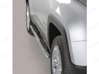 Jeep Renegade 2015- Stainless Steel Side Bars with Black Treads