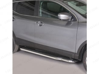 Nissan Qashqai Side Steps Full Length Black ABS Treads