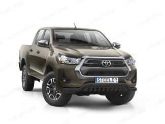 Toyota Hilux 2021- Spoiler bar with Axle Plate in Black Finish