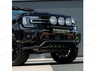 Ford Ranger 2019 Spoiler Bar - Front Bar - 70mm Stainless Steel - Black Powder Coated With Axle Bars