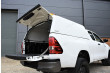 Hilux Extra Cab Tradesman Canopy High Roof Solid Rear Door In 040 White Ladder Rack Compatible