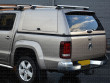 Close-up view of the VW Amarok 2011-2020 Alpha CMX Canopy with Solid Doors