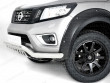 Side angle view of the Nissan Navara NP300 Stainless Steel Spoiler Bar with Axle Plate