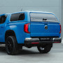 Blue VW Amarok 2023 fitted with an Aeroklas Canopy with Pop-Out Windows