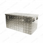 Large Aluminium Chequer Plate Tool Box, Lid Closed, Handles Showing