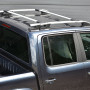 Close-up view of the Silver Alloy Roof Rails fitted on the VW Amarok 2011-2020