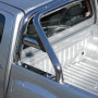 Horizontally supported stainless steel sports bar for an Isuzu Dmax double cab