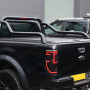 Close-up view of the Ford Ranger Roll Bar Long Arm Black Finish